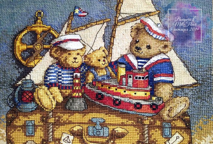 Вышитые Ahoy! Bears от DIMENSIONS 6994